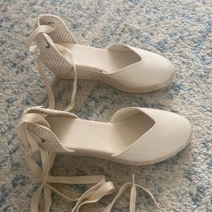 Cream espadrilles. Brand new, never worn.
